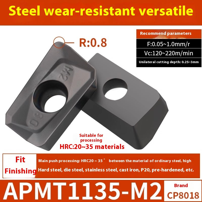 6008 CNC Milling Inserts APMT1135 Milling Blade 1604 Milling Head for Aluminum Alloy R0.8 Coated Rough Milling Machine Tool Pellets Shandong Denso Pricision Tools Co.,Ltd.